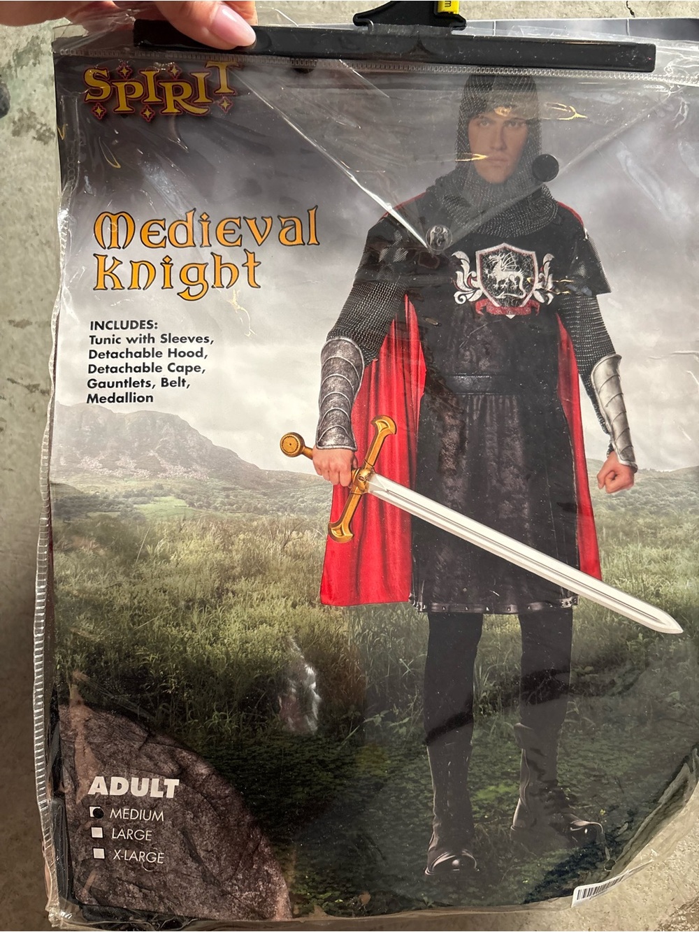 Spirit Medieval Knight Costume - Black & Red